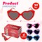 4E's Novelty 32 Pack Valentine Heart Glasses for Kids with Cards – Bulk Valentines Day Sunglasses for Classroom Exchange, Kids Party Favors, Non-Candy Valentine Gifts for School, Heart-Shaped Shades